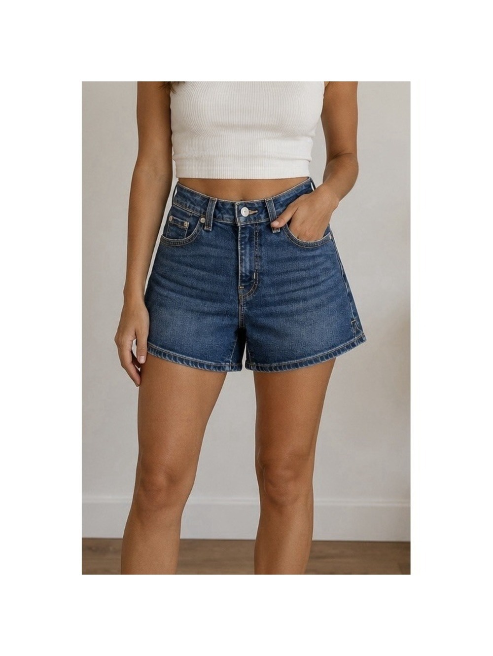 Levi's A-Line Denim Shorts Women's W23 Blue Medium Wash Jean Shorts